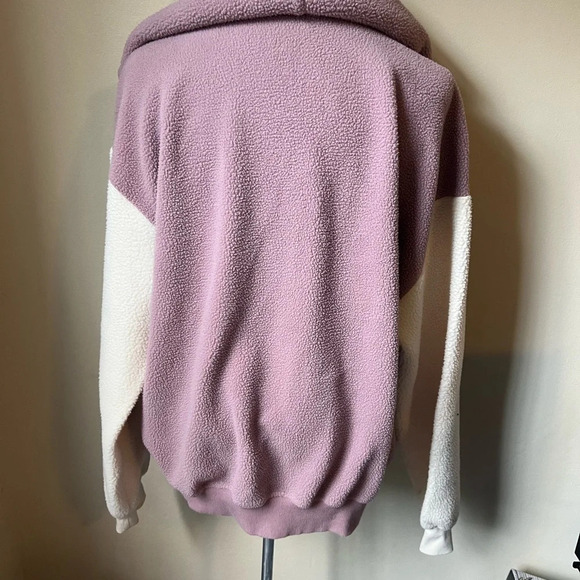 Nap Contrast-Trim Hooded Terry Jacket Pink Cream - Picture 4 of 8